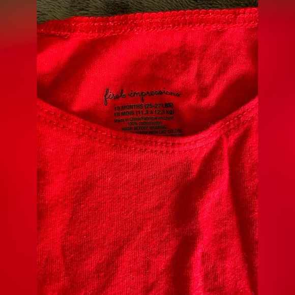 Bundle of3:red top+navy leggings+white headband(has a stain as pictured)size 18M - Picture 6 of 8